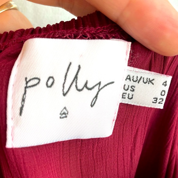 Princess Polly Aleutian mini dress in wine - Picture 3 of 3